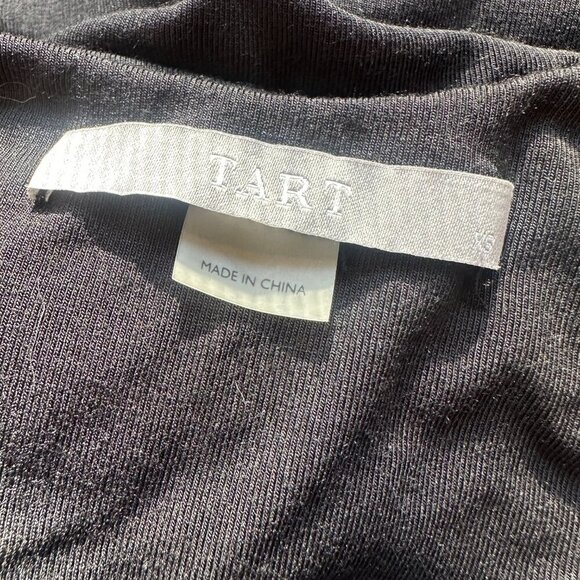 TART Black Knit Wrap Front Ruched Body Con Mini Dress Size XS - Picture 10 of 12